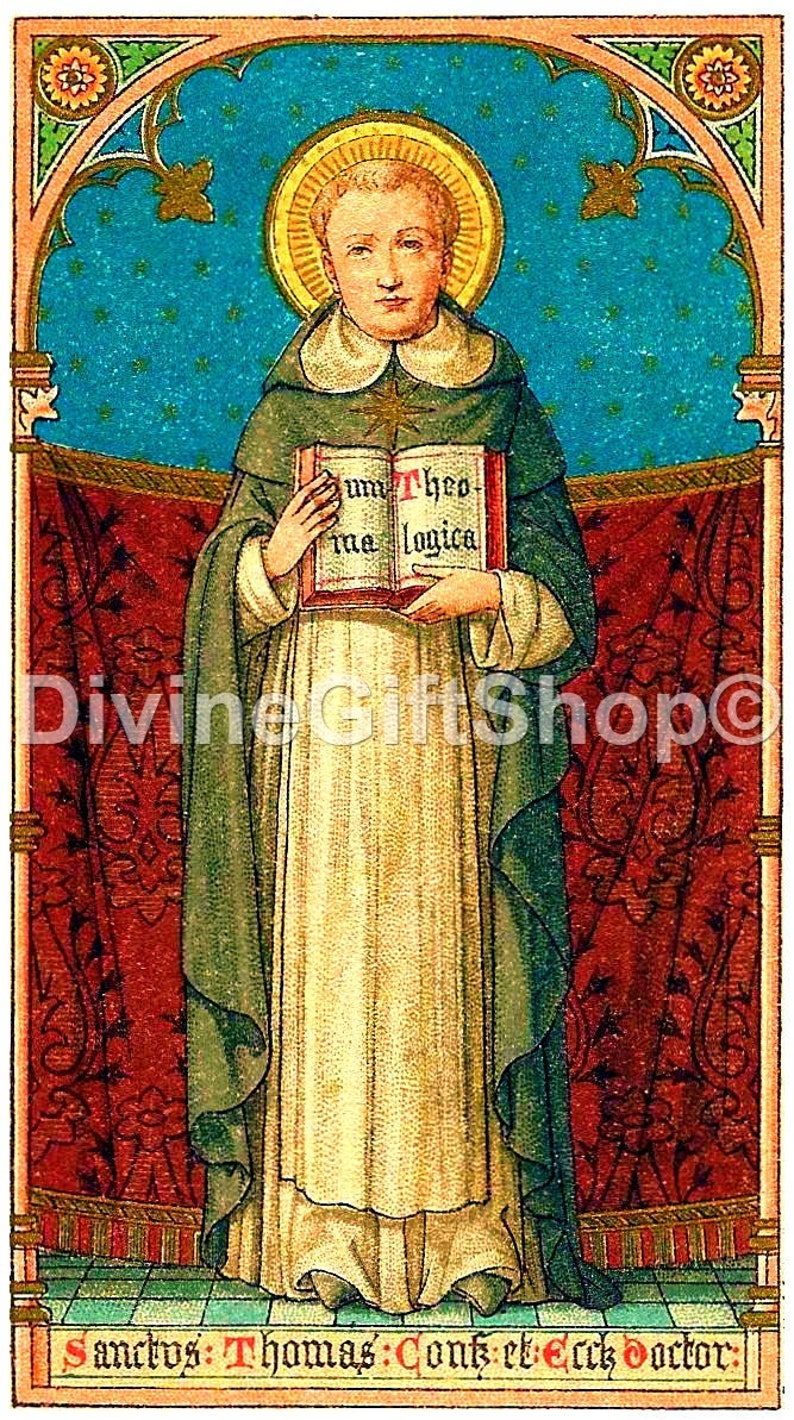 Icon St Thomas Aquinas 5 X 7 Print. Great Saint | Etsy