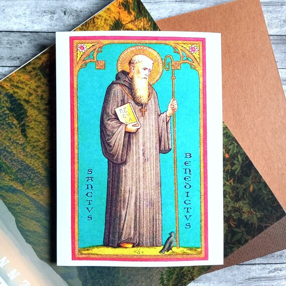 St. Benedict Icon Print Patron Saint of Europe Students Etsy New Zealand