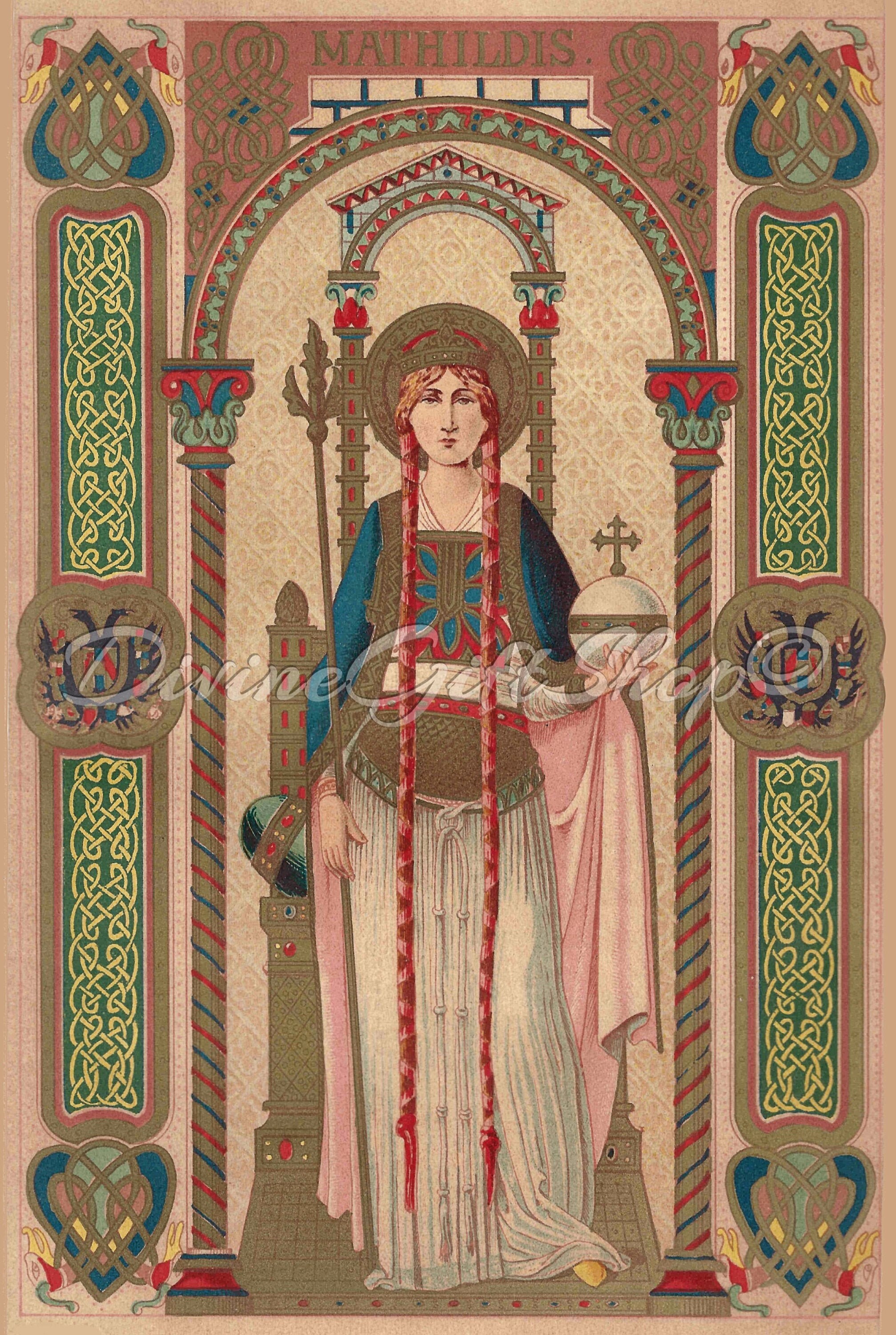 Sint Mathilda Icon St. Queen Mathilda Icon Print | Patron Saint of Parents of Large ...