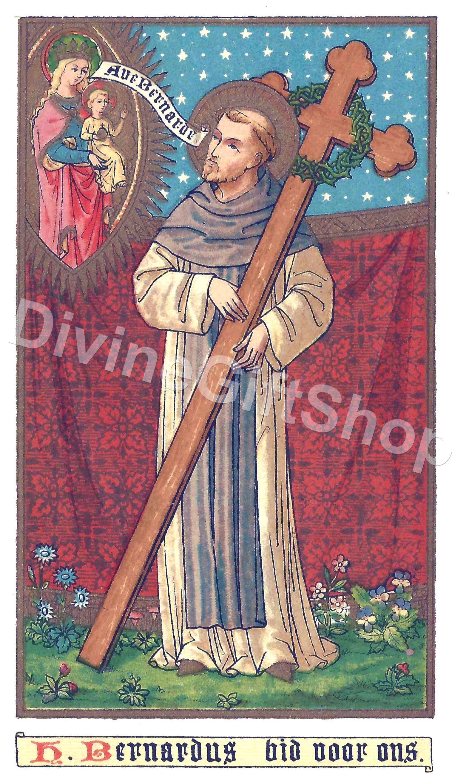 Icon Saint Bernard. Patron Saint of Bookkeepers & Candle Etsy