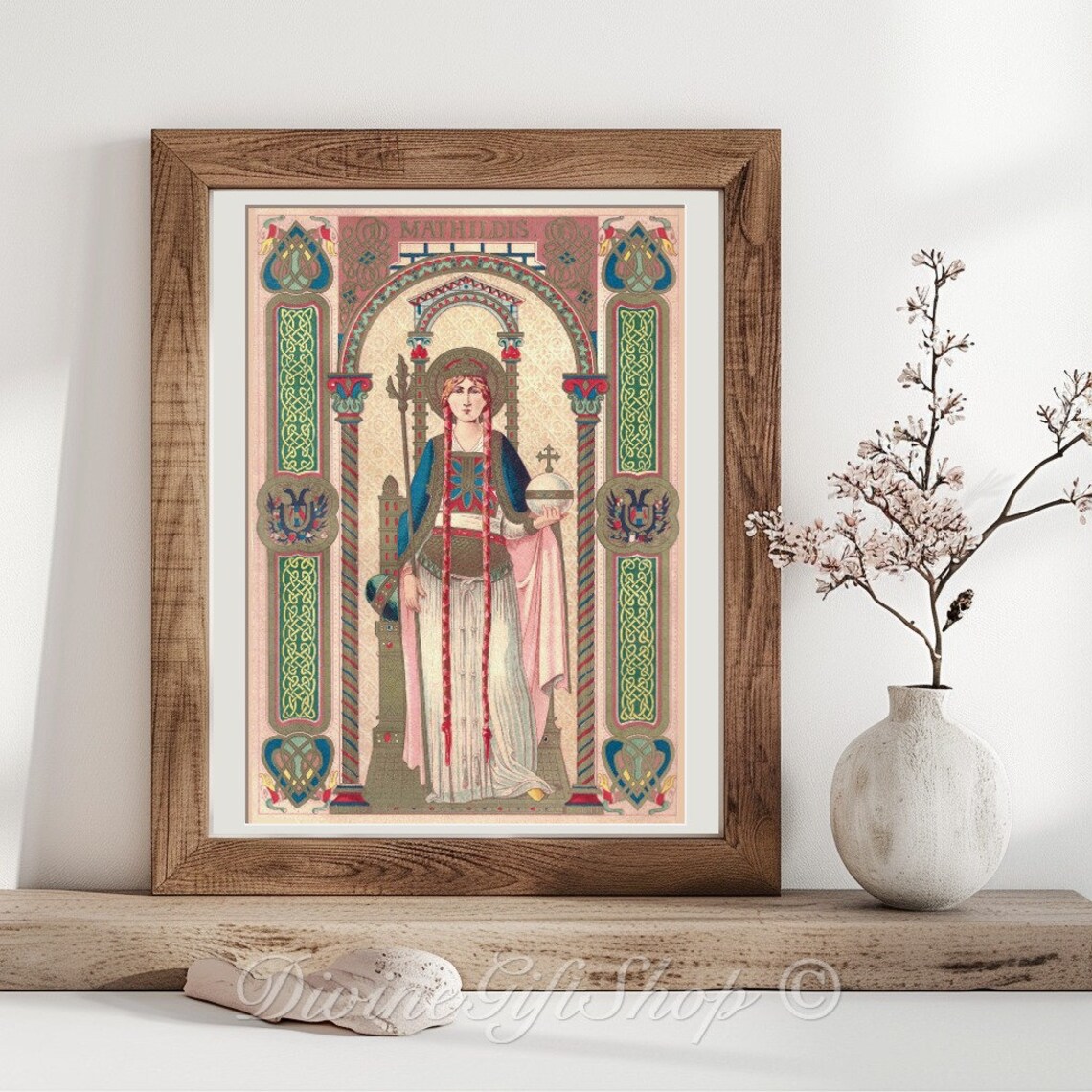 Sint Mathilda Icon St. Queen Mathilda Icon Print | Patron Saint of Parents of Large ...