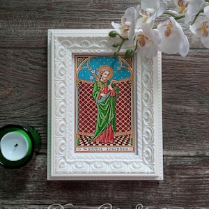 Saint Joseph Icon Print | Husband of the Virgin Mary | Patron of Family, Worker, Happy Death, Terror of Demon | Catholic Artwork