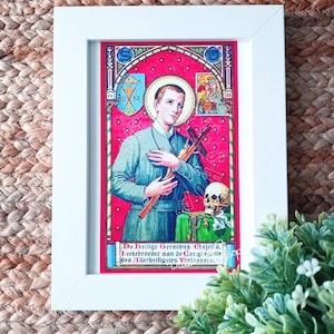 St Gerard Majella Symboldruck; Schönes Bild des Großen Heiligen; Schutzpatron der werdenden Mütter; Heiligen Gerard Ikone; Katholisches Kunstwerk; Geschenk