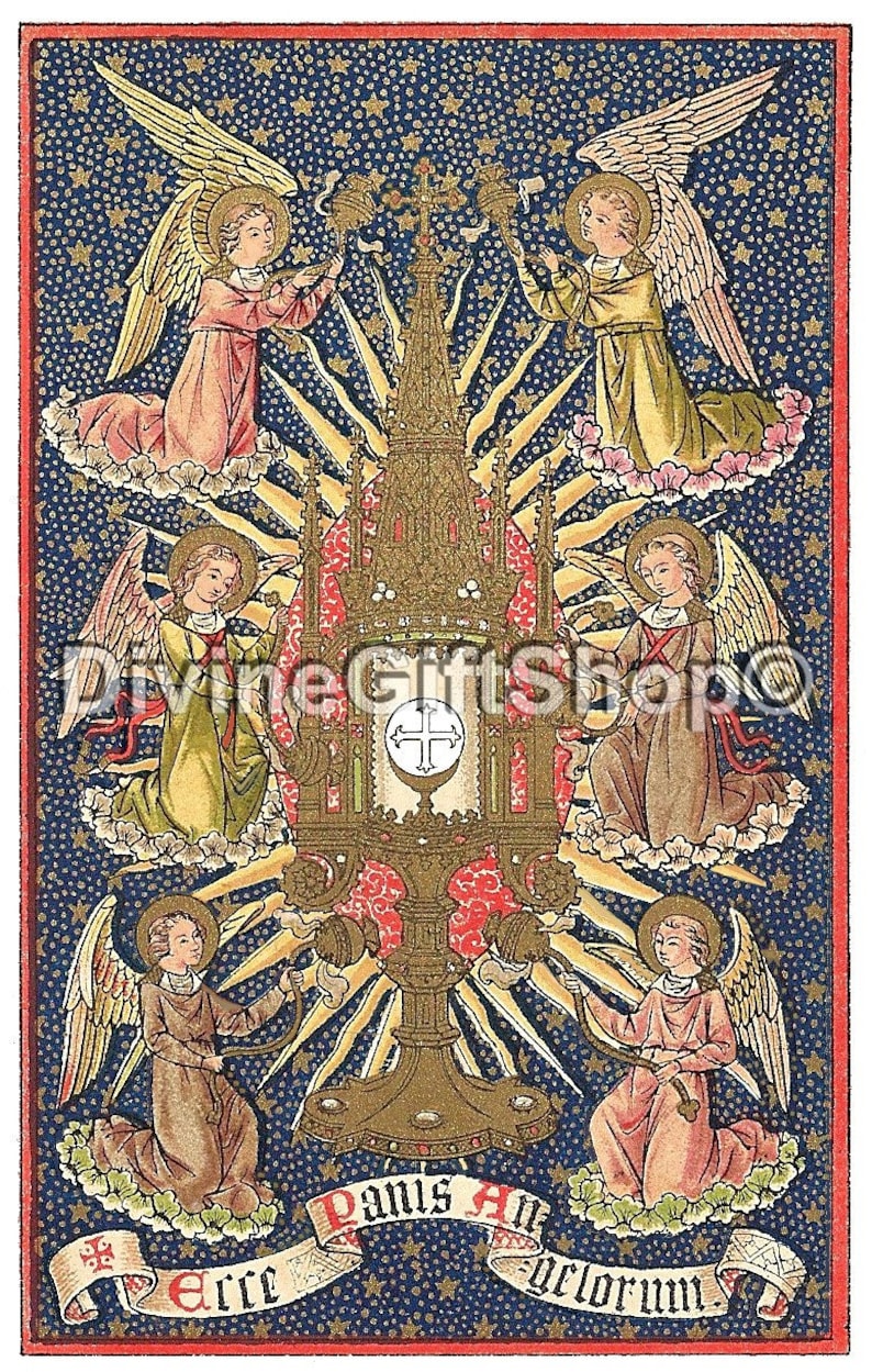 Behold the Bread of Angels Icon Print the Blessed Sacrament Etsy