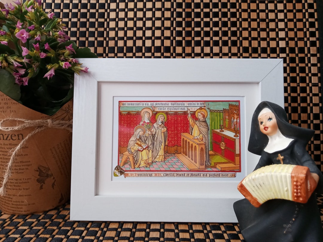 Saint Dominic Icon Print | Teaching the Three Orders of Nuns - Etsy