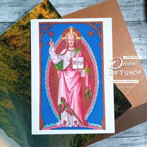 Jesus is The Alpha and The Omega, The Beginning and The End Icon Print - Jesus Image Print - Catholic Artwork - Catholic Devotion
