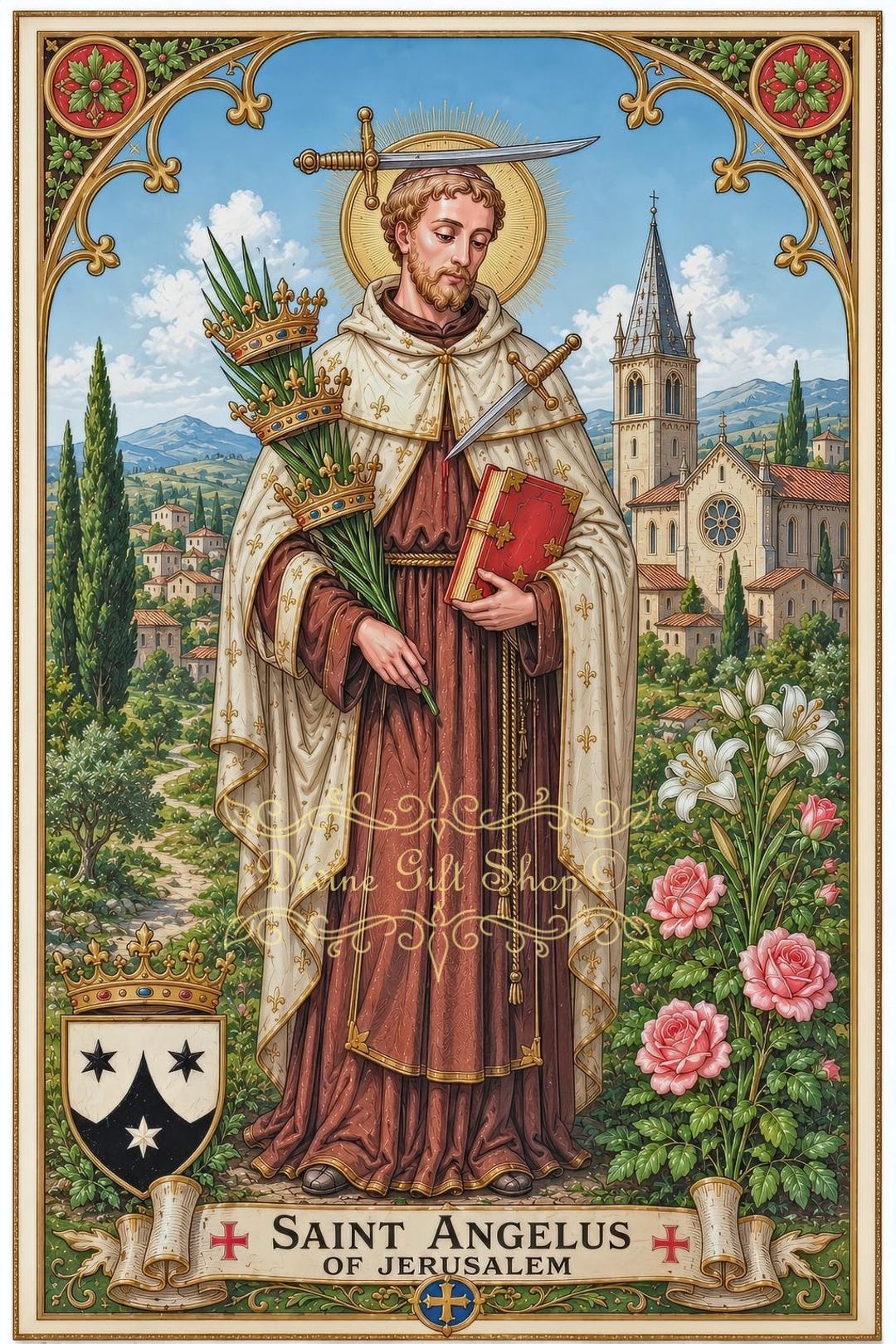Saint Angelus of Jerusalem Icon Print | Carmelite | Patron of Converts ...