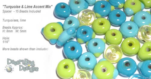 TEMPEST TUMBLERS Handmade Lampwork Beads Ivory Turquoise Blue Green Teal  Black 12 Detailed Cool Beads Desert Bug Designs 