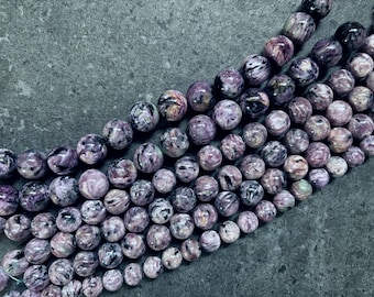 Charoite Beads | matching gemstones • color-coordinated • round shape • purple • you choose • jewelry making supplies [B020]