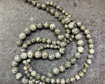 Zebra Jasper Beads | matched set • color coordinated • round • three sizes • jewelry making supplies [B003]