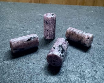Charoite Beads | 4 smooth barrels • jewelry making supplies [B018]