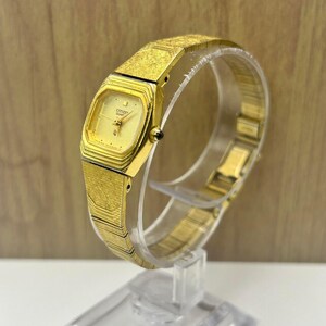 Citizen Quartz Ladies Wrist Watch 1986 Gold Japanese Movement Rectangular Face Stunning