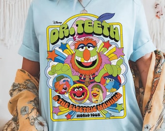 Vintage Dr. Teeth Electric Mayhem Band T-Shirt, Retro Dr. Teeth Janice Animal Zoot Shirt, Muppets World Tour T-Shirt, Disney The Muppets Shirt