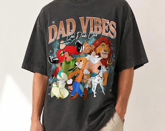 Disney Mufasa Goofy Triton Dad Vibes t-shirt, Retro Cool Dads Club Tee, Maurice Pongo Marlin Shirt, Father’s Day Gift, Disneyland Trip Tee
