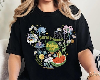 Vintage Disney A Bug's Life Mouse Head Graphic T-shirt, Heimlich Flik Hopper Princess Atta Shirt, Magic Kingdom, Disneyland Trip Tee