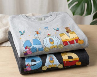 Custom Disney Cinderella Theme Family Matching T-shirt, Cinderella Princess Shirt, Mother’s Day Gift, Father's Day Tee, Disney Family Gift