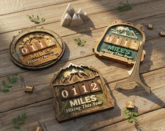 Custom Retro Mountain Hiking Miles Book Tracker Sign, Distance Display Home Decor, Outdoor Adventure Gift, Gift For Hikers, Cabin Decor