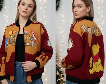 Vintage 90's Disney Tigger Embroidered Denim Varsity Bomber Jacket