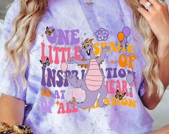 Vintage Figment Est 1983 Comfort Blast Tshirt, Disney Epcot One Little Spark Shirt, Disneyworld Disneyland Family Trip Matching Outfits