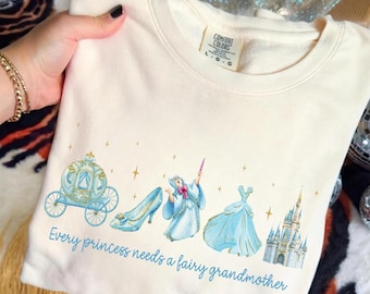 Retro Every Princess Needs A Fairy Grandmother T-Shirt, Cinderella Fairy Godmother Shirt, Disney Princess Tee, Disneyland Girl Trip Gift