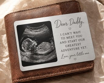 Custom Photo Metal Wallet Card, Ultrasound Photo Insert Dad To Be Gift, Personalised Photo Wallet Insert Card, Christmas Gift