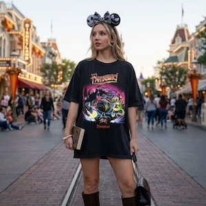 Vintage Disney Fantasmic Mickey Villains T-Shirt, Mickey Sorcerer Tee, Ursula Maleficent Evil Queen Jafar Shirt, Disneyland Fantasmic Tee image 1