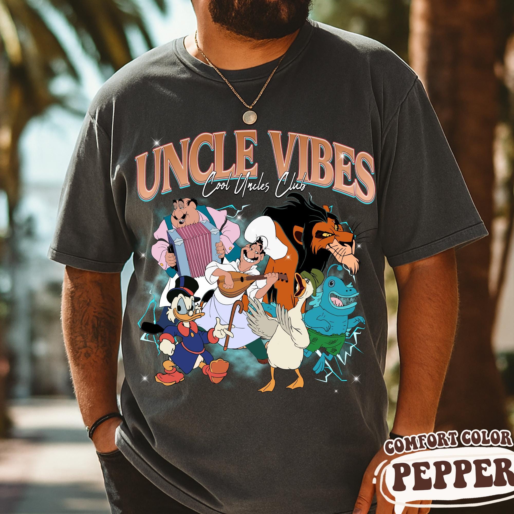 Disney Scrooge McDuck Scar Uncle Vibes T-Shirt, Cool Uncles Club Tee, Disney Uncles Bootleg Tee, Father's day Gift, Gift For Uncles