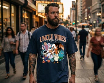 Camiseta de Disney Scrooge McDuck Scar Uncle Vibes, camiseta Cool Uncles Club, camiseta pirata Disney Uncles, regalo para el Día del Padre, regalo para tíos