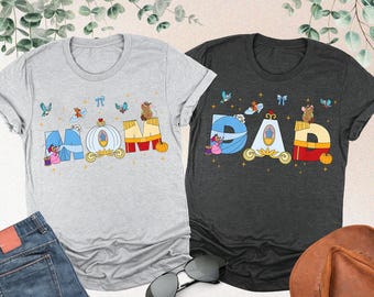 Custom Disney Cinderella Theme Family Matching T-shirt, Cinderella Princess Shirt, Mother’s Day Gift, Father&#39;s Day Tee, Disney Family Gift