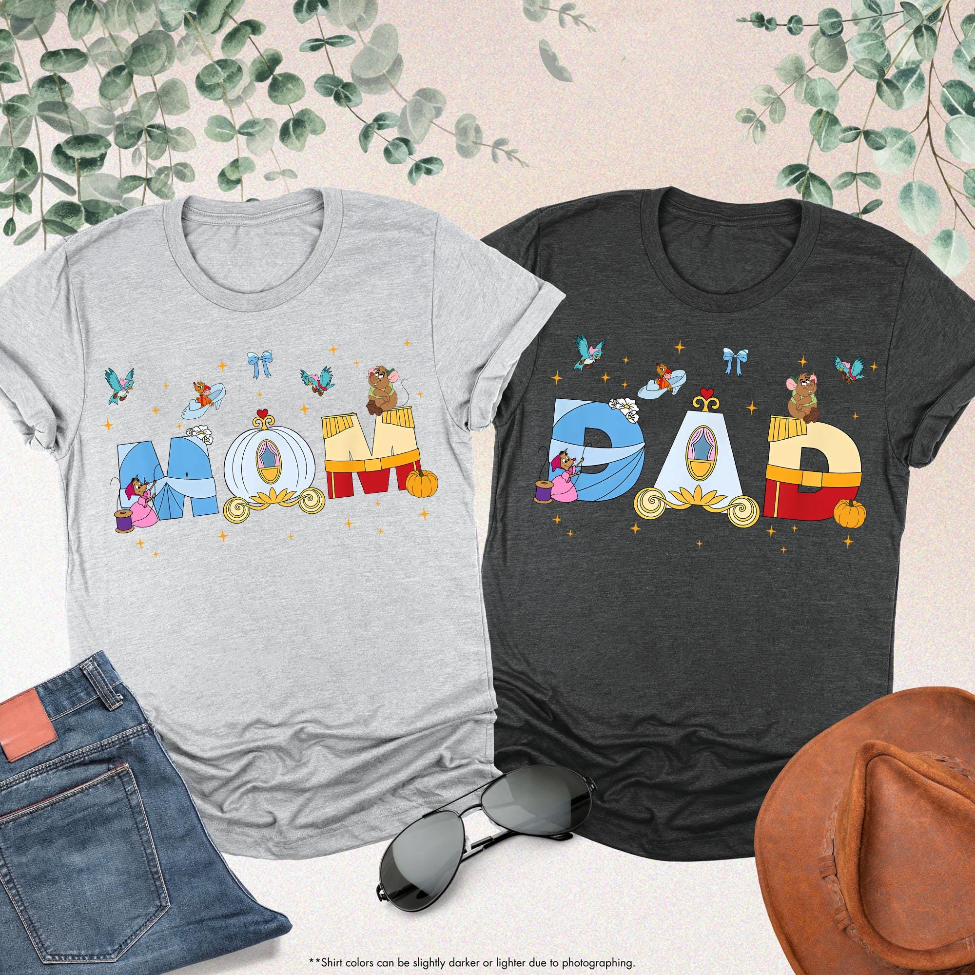 Custom Disney Cinderella Theme Family Matching T-shirt, Cinderella Princess Shirt, Mother’s Day Gift, Father's Day Tee, Disney Family Gift