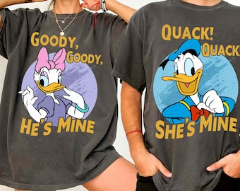 Daisy Duck Donald Duck Valentine&#39;s Day T-shirt, Daisy Donald Couple Shirt, Wedding Anniversary, Disney Valentine, Disneyland Matching Trip