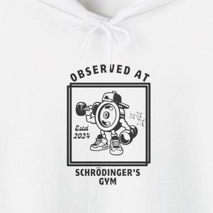 Schrödingers Gym Workout Hoodie, Quantum Physics Pullover, Geschenk für Physik-Liebhaber, Wissenschaft Nerd Pullover, Lustiges Physik Kapuzen-Sweatshirt