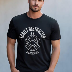 Distracted By Puzzles Math Funny Science Unisex Garment-Dyed T-shirt, Scientist Gift, Science Lover Tee, Geek Shirt