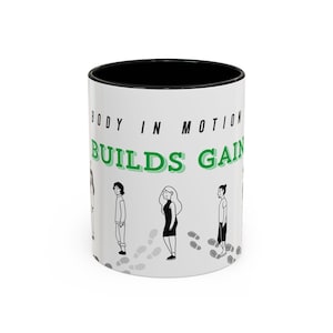 Coffee Mug, Newton&#39;s Law Funny Physics Enthusiasts Reminder Walk More, Science Gift Cup, Tea Mug, Unique Gift, Office Present, Geeky Mug