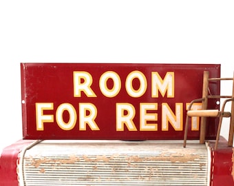 Vintage Room for Rent Sign - Vintage Sign - Vintage Home Decor - Vintage Signage - Vintage Advertisement - Vintage Rent Sign