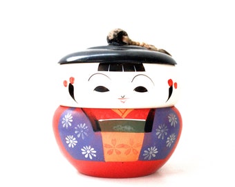 Vintage Kokeshi Stacking Bento Box - Vintage Kokeshi Doll - Vintage Kokeshi Box - Vintage Japan Kokeshi - Vintage Home Decor