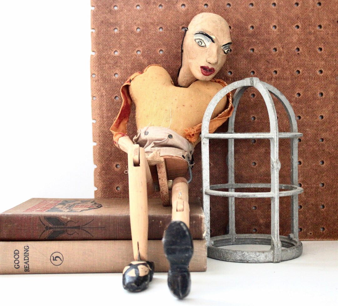 Antique Articulated Wooden Jointed Doll Antique Primitive Etsy