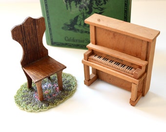 Vintage Miniature Wooden Wurlitzer Piano - Vintage Toy - Vintage Dollhouse - Vintage Instrument - Music - Vintage Home Decor