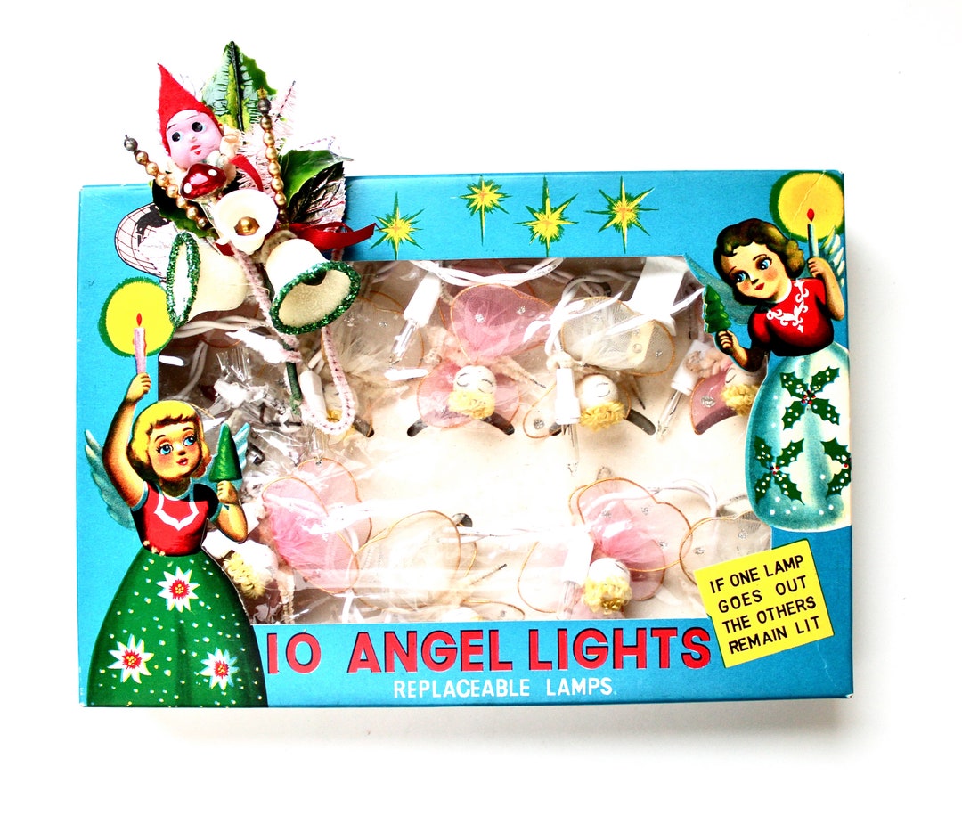Vintage Christmas Angel Lights Made in Japan Vintage Spun Etsy