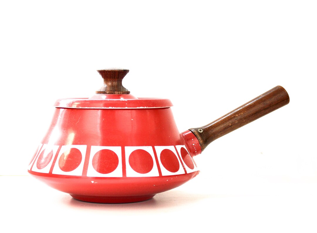 Vintage Enamel Fondue Pot Mid Century Pot Mid Century Etsy Australia