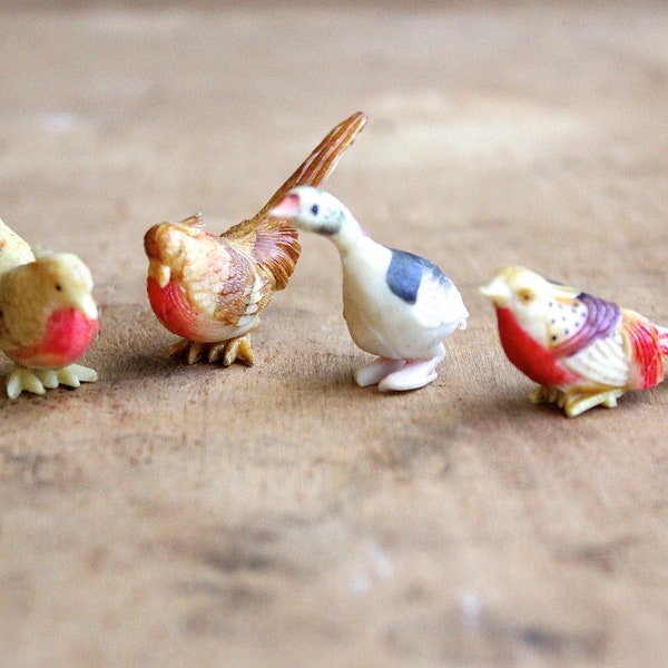 Down on the Farm - Vintage Miniature Birds Made in Japan