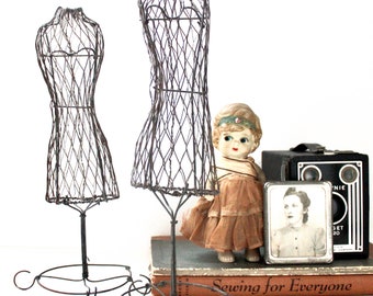 Vintage Wire Dress Form - Vintage Doll Dress Form - Vintage Dress Form - Vintage Sewing - Vintage Home Decor - Vintage Wire Stand