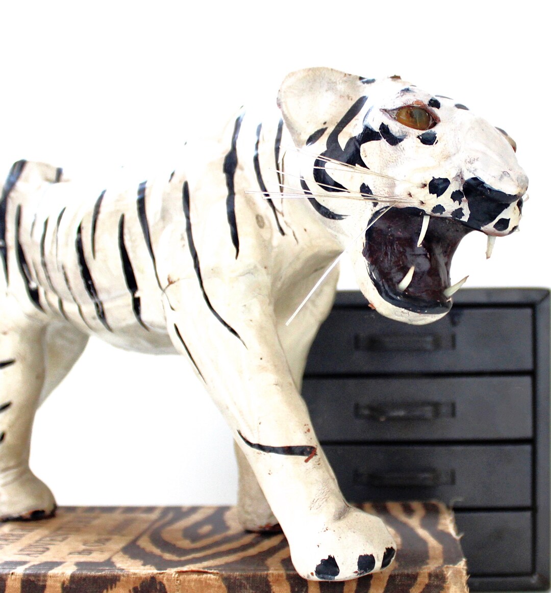 Vintage Paper Mache Tiger Vintage Paper Mache Animal Etsy