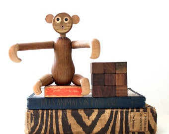 Vintage Kay Bojesen Monkey - Mid Century Articulated Monkey - Vintage Wooden Animal - Vintage Monkey - Mid Century Monkey - Vintage Decor