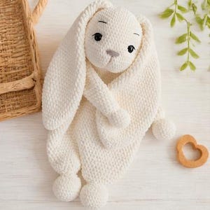 Virkat kaninmysmönster, Amigurumi Lovey, Baby säkerhetsfilt PDF