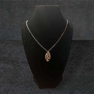 Almond Leaf Pendant Necklace | Polymer Clay Necklace | Lightweight