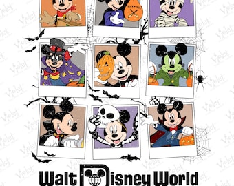 Halloween Mickey Mouse Clipart, Spooky Collage Design (Digital Download)