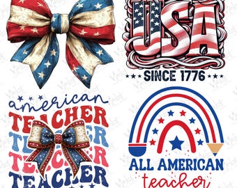 4th of July PNG Bundle: Patriotic Independence Day Clipart (Digital Download