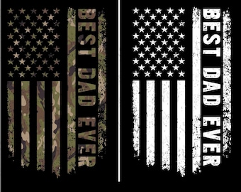 Dad Ever Camo American Flag SVG | Father's Day (Instant Download)
