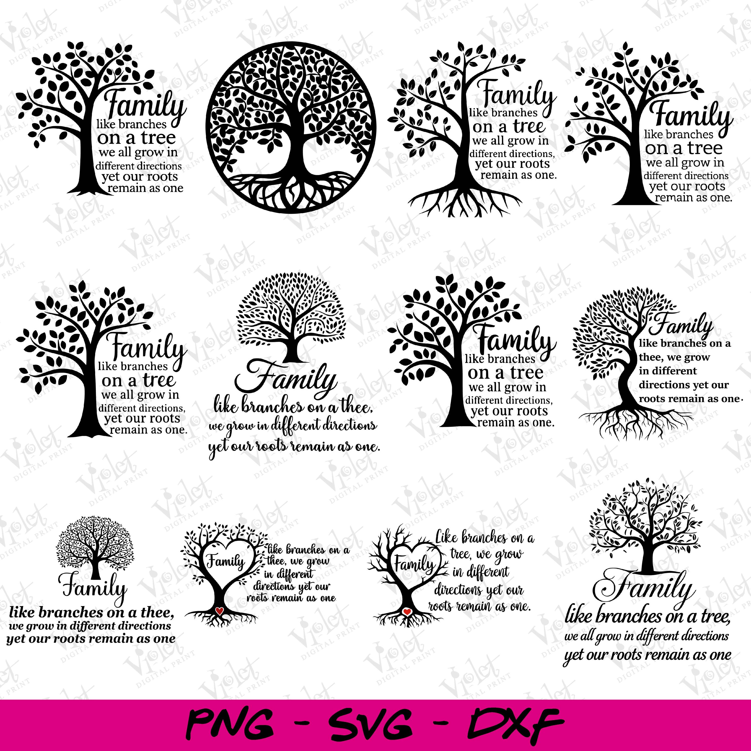 Family Tree SVG Bundle: Genealogy Cricut Silhouette Cut Files - Etsy UK